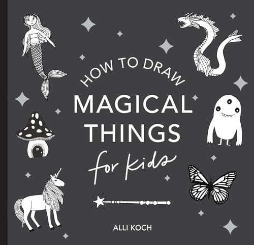 Book cover with drawings of unicorns, mermaids, dragons, and other creatures.