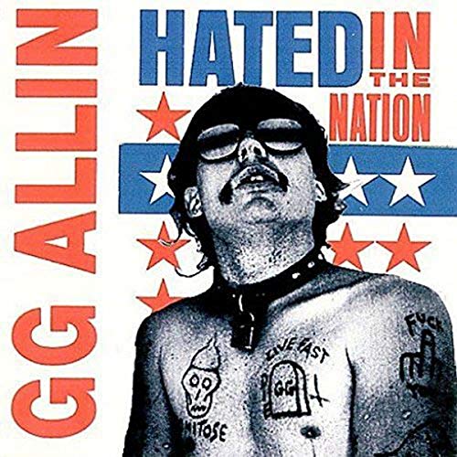 GG Allin album cover: black and white portrait with stars and text.