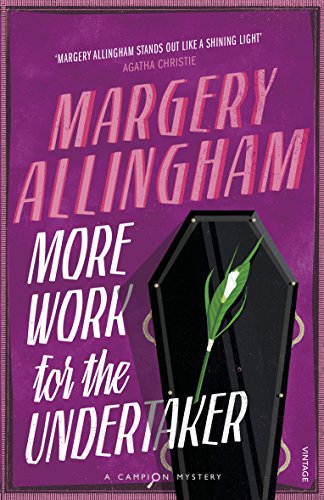 Book cover for More Work for the Undertaker featuring a black coffin and lily.