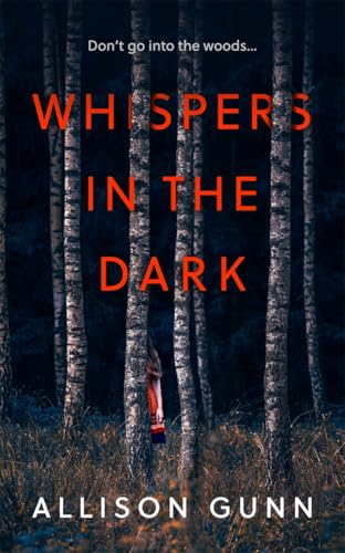 Book cover with red text and a figure partially hidden in a forest.