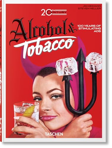 Red book cover featuring a vintage alcohol advertisement with a woman.