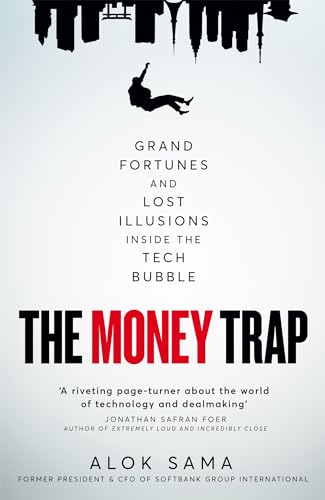 Book cover: white background, falling figure, red title "The Money Trap.