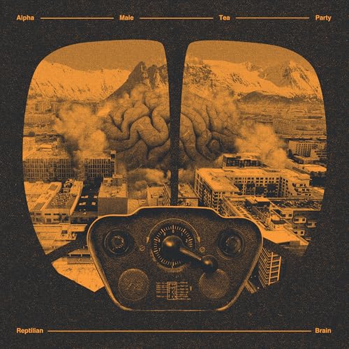 Vinyl cover art showing a brain over a cityscape viewed through a control panel.