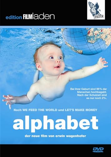 DVD cover for "Alphabet" featuring a baby seemingly underwater with a globe.