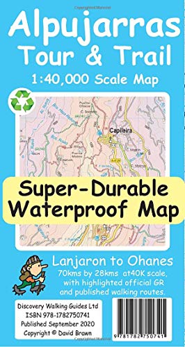 Alpujarras Tour & Trail Map cover, showing terrain and hiking routes.