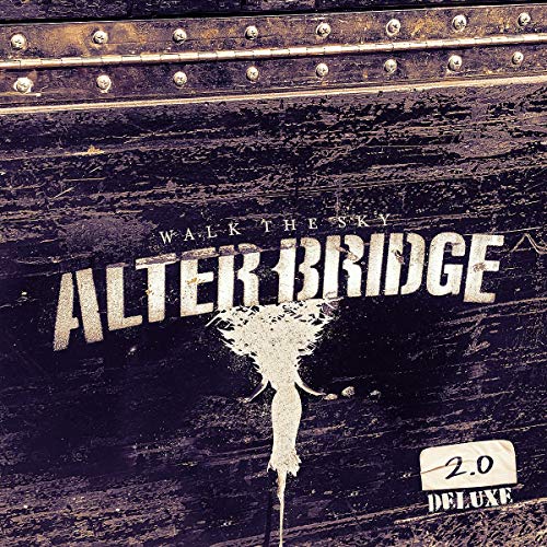 "Album cover for 'Alter Bridge - Walk The Sky 2.0' with distressed, dark wooden surface."