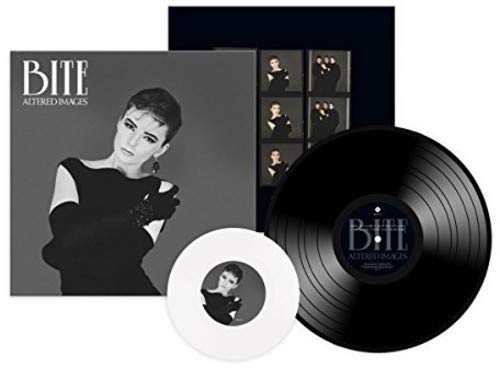 Altered Images “Bite” vinyl record and sleeve with portrait of a woman.
