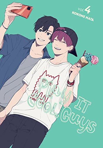 Manga cover: two young men with a phone and ice cream.