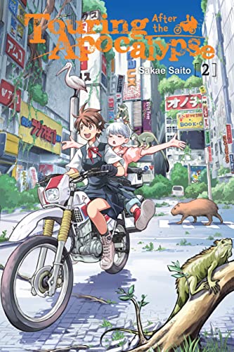Comic book cover: two children on a motorcycle in a ruined city.