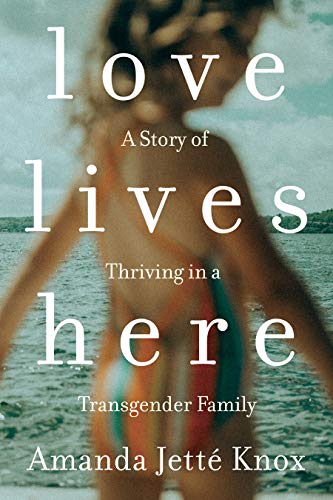 Book cover with blurred image of a person and text "Love Lives Here".