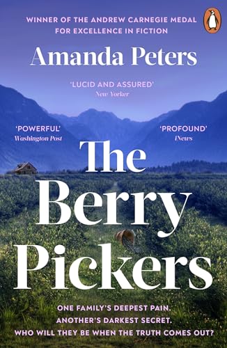 Book cover: “The Berry Pickers” with a landscape of mountains and fields.