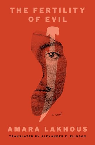 Book cover with a red background, a stylized face, and a large nail graphic.
