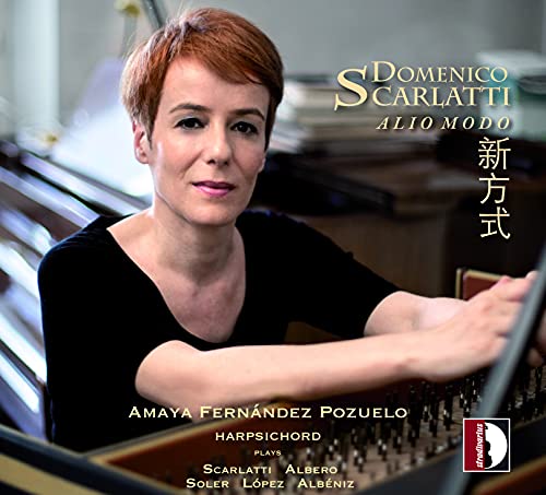 CD cover featuring Amaya Fernández Pozuelo at a harpsichord.
