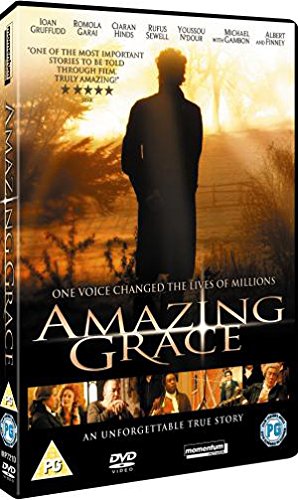 DVD cover for “Amazing Grace” featuring a man silhouetted against a sunset.