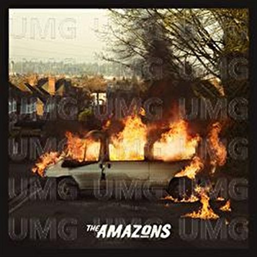 CD cover for The Amazons, featuring a burning car in a landscape.
