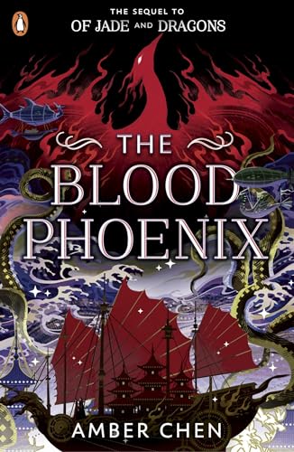 Book cover with a ship, dragon, and phoenix amidst swirling waves and flames.