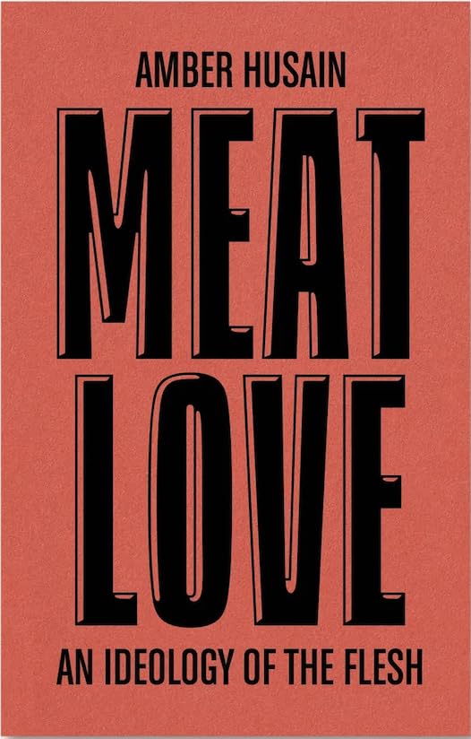 Book cover: "Meat Love" in large, bold black text on a red background.