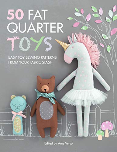 Book cover featuring handmade fabric toys: a unicorn, bear, and blue animal.