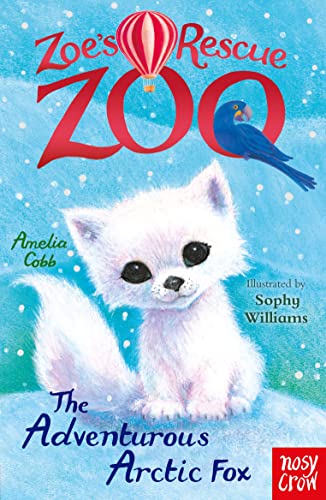 Book cover featuring a white arctic fox kit and a blue bird.