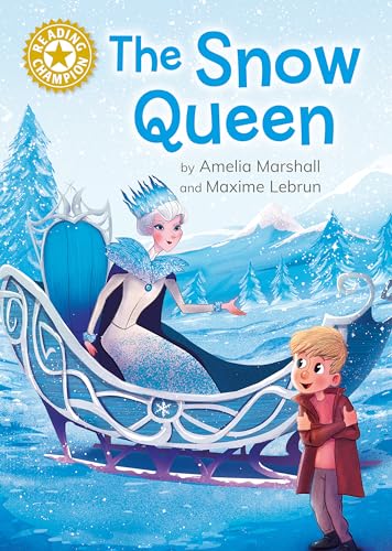 Book cover: The Snow Queen with a boy in a winter landscape.