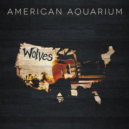 Album cover for American Aquarium’s “Wolves” featuring a guitar and map.
