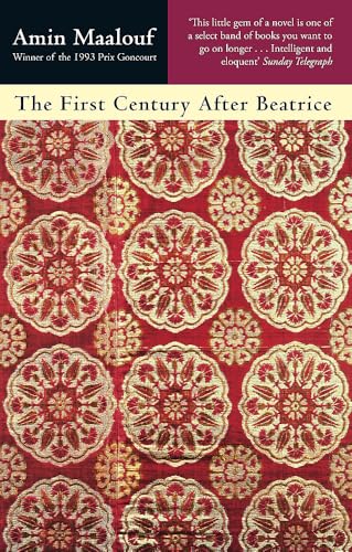 Book cover: red and gold patterned background, title “The First Century After Beatrice.”