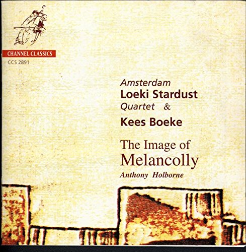 CD cover featuring abstract art and text for "The Image of Melancolly" by Holborne.
