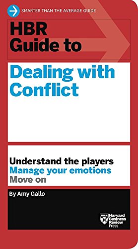 Red and white HBR Guide to Dealing with Conflict book cover.