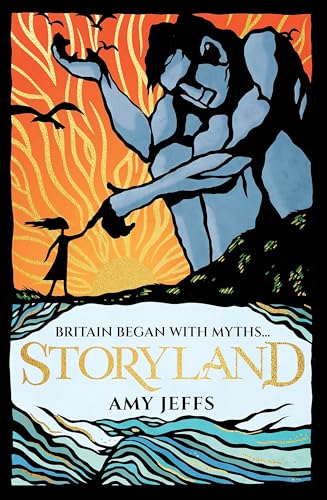 Book cover illustration showing a giant reaching down to touch a small child's hand.