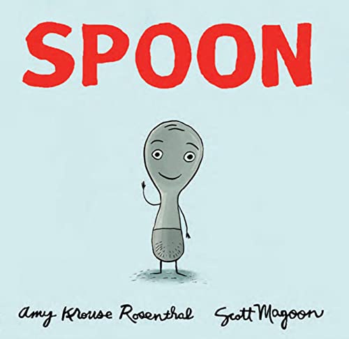Book cover featuring a cartoon spoon character on a light blue background.