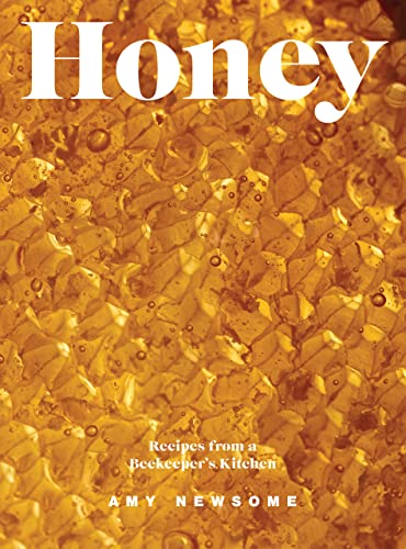 Book cover: “Honey” with golden honeycomb texture and author Amy Newsome.