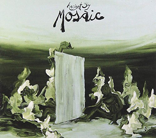 CD cover: painted green and white abstract landscape with a figure.