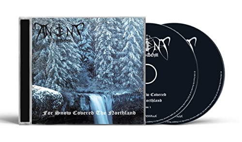 Ancient album cover with snowy forest scene and two dark CDs.