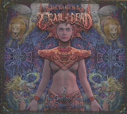 Album cover with ornate woman surrounded by lions, dragons, and intricate patterns.