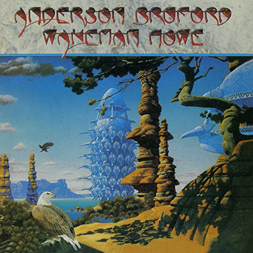 Album cover: fantastical landscape with towers, birds, and trees.