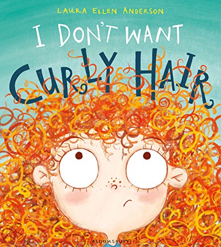 Book cover: child with large eyes and a mass of orange curly hair.