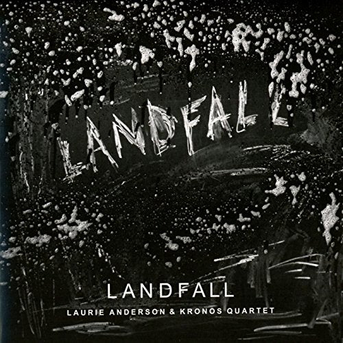 CD cover for "Landfall" by Laurie Anderson & Kronos Quartet, abstract art.