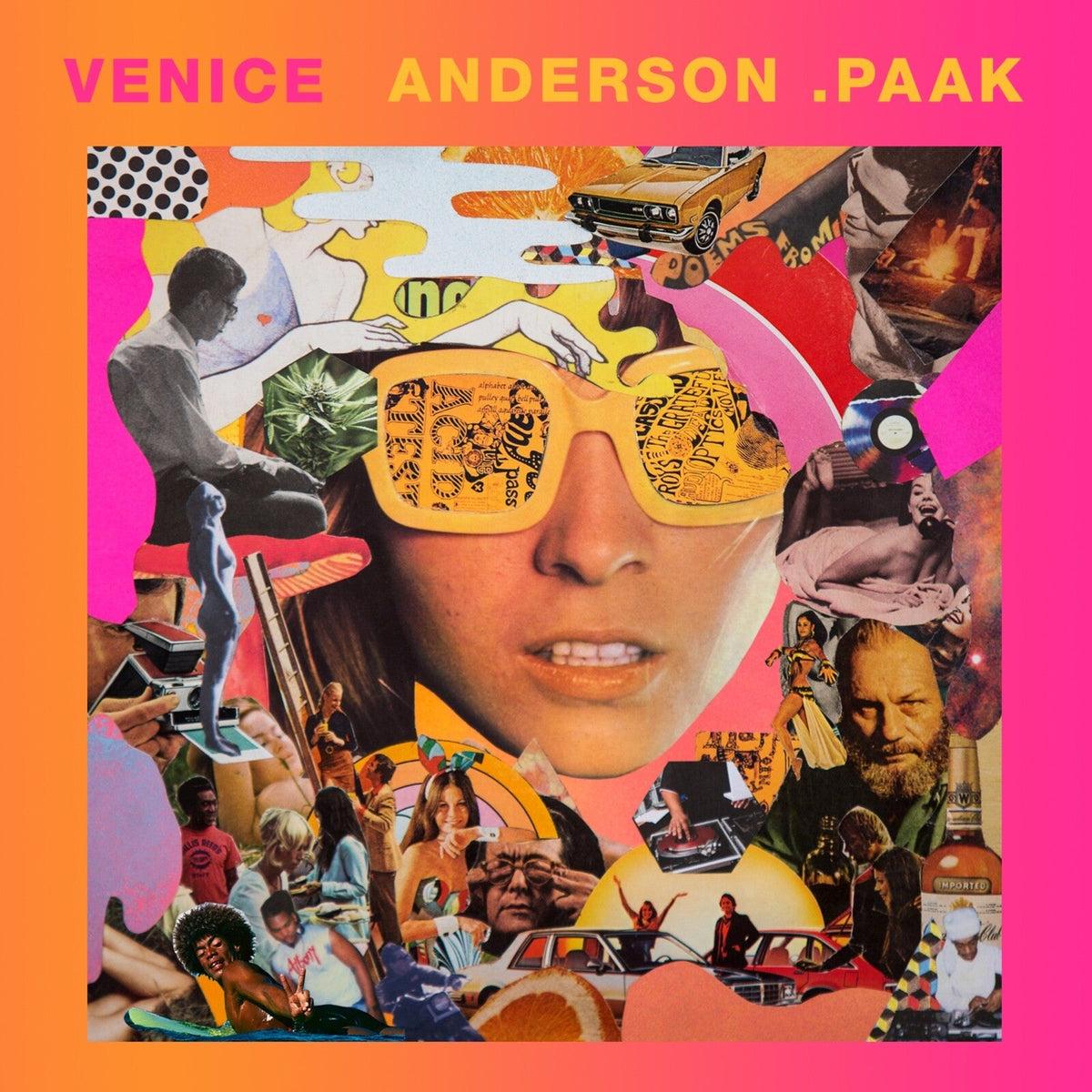 Album cover for Anderson .Paak’s “Venice” featuring collage imagery and sunglasses.