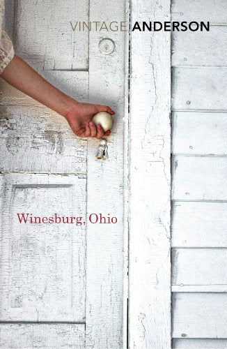 Book cover for "Winesburg, Ohio" with a hand on a weathered door.