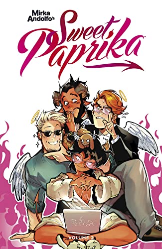 Book cover featuring four diverse characters with halos and wings against a white background.