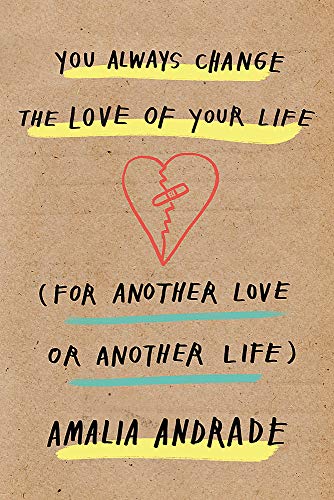 Book cover with handwritten text, a broken heart, and a bandage.