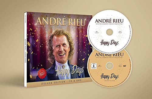 Andre Rieu Happy Days CD and DVD set with case and two discs.