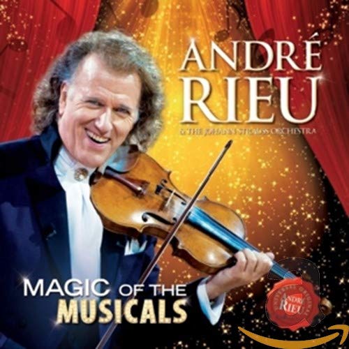 André Rieu holds a violin, album cover for “Magic Of The Musicals.”