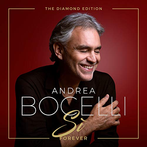 Andrea Bocelli's portrait on "Si Forever The Diamond Edition" CD cover.