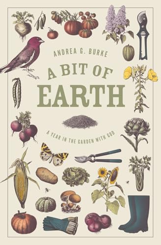 Book cover with illustrations of plants, birds, and gardening tools.