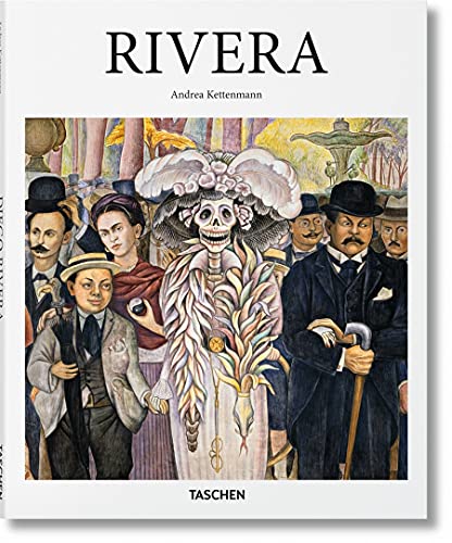 Book cover featuring a colorful painting of figures with Diego Rivera.