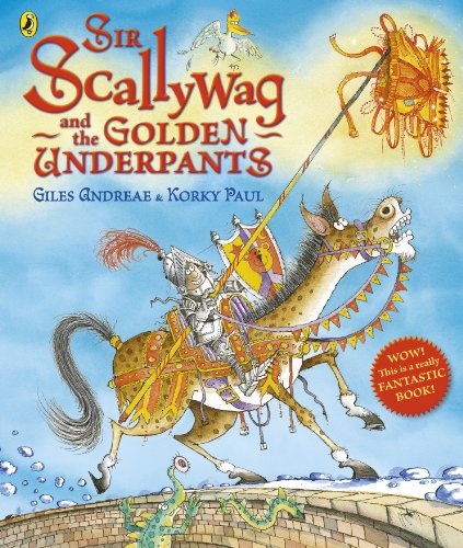 Book cover: knight riding a leopard, golden underpants above.