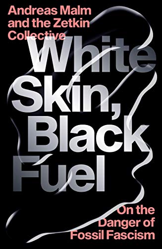 Book cover with black background, white text, and abstract white swirling smoke-like lines.
