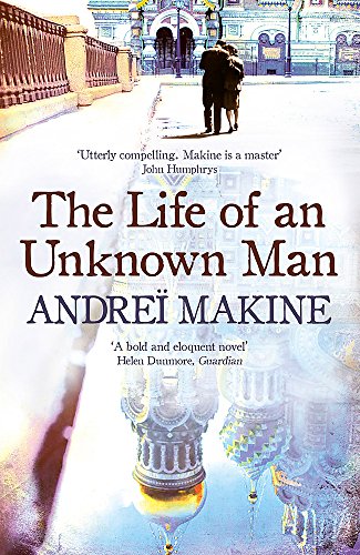 Book cover: “The Life of an Unknown Man” with a couple and cityscape.
