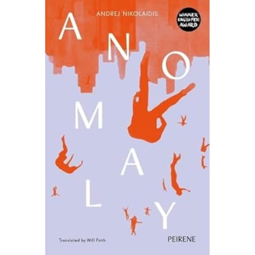 Book cover: "Anomaly" with falling figures in red and white text.